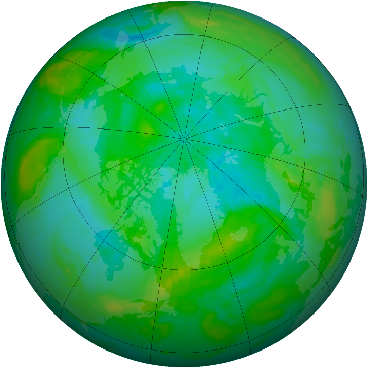 Arctic ozone map for 24 August 1981
